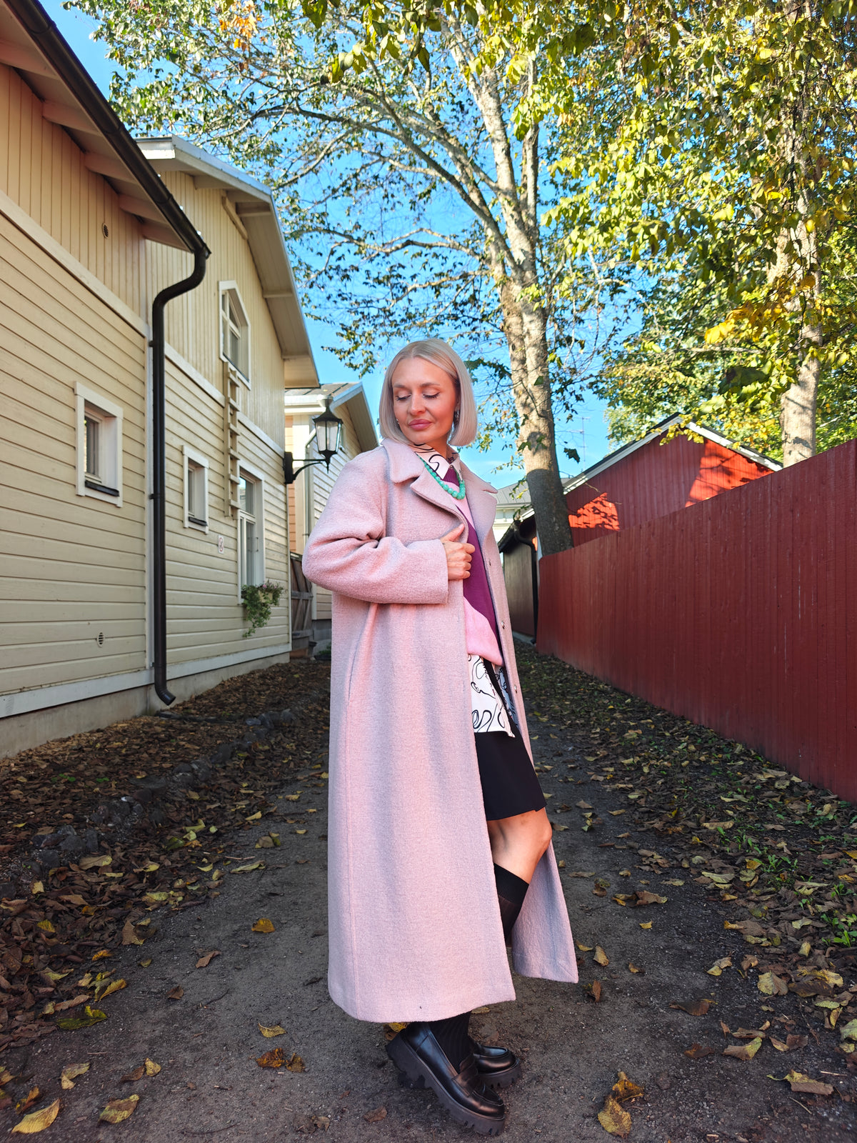 COZY wool coat, Misty pink